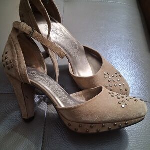 Matisse Tan Studded Heels